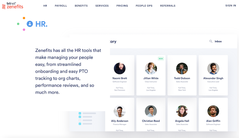 Zenefits, employee management software for small- to medium-sized businesses