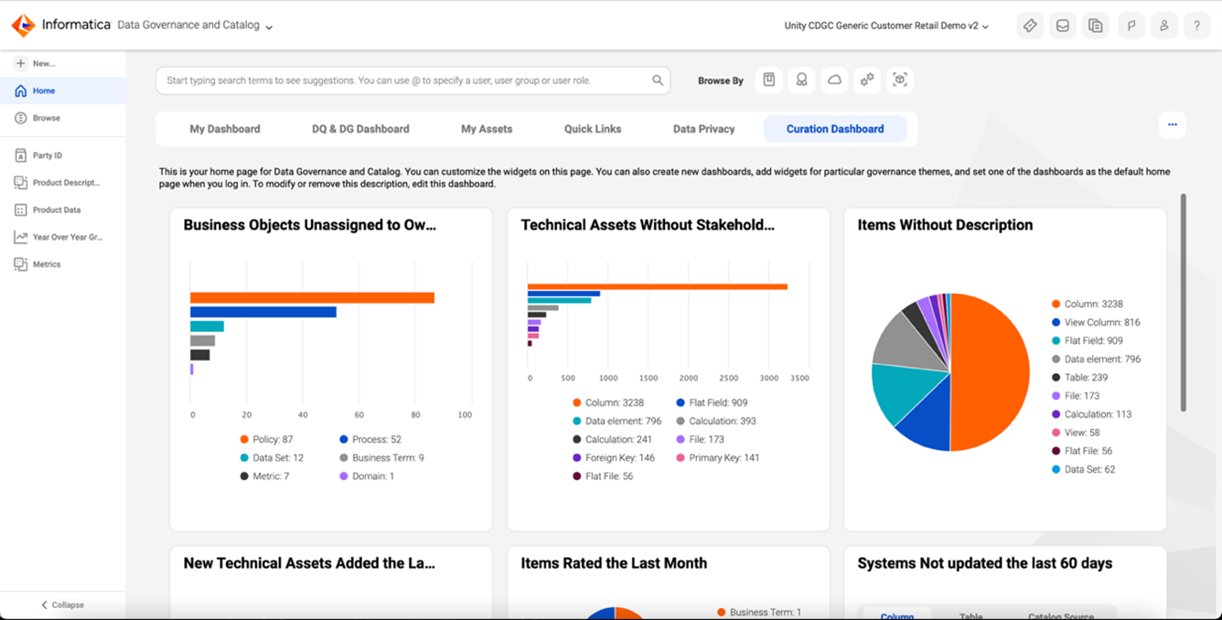 Screenshot of the Informatica interface