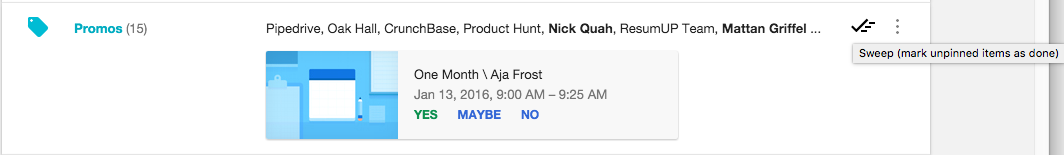 Mark email as done in Google Inbox