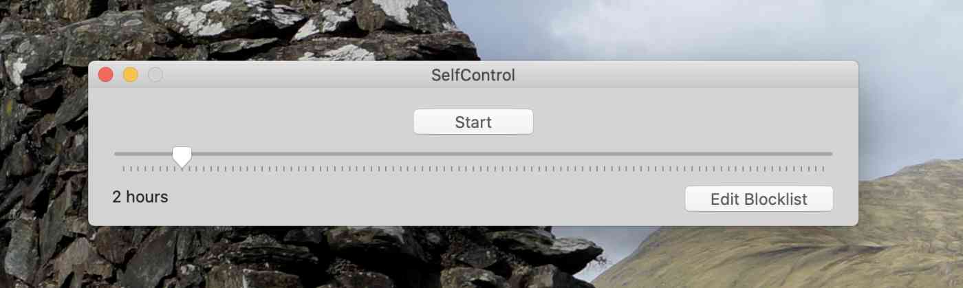 Setting a block list in Self Control