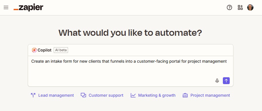 Using Zapier Copilot to build an AI workflow
