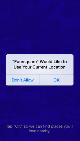 Foursquare app permission