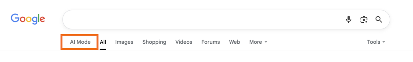 AI Mode on the Google Search page