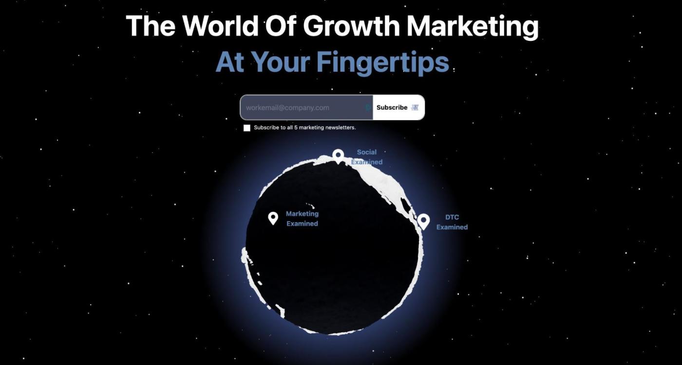 Marketing Examined, our pick for the best marketing newsletter for the growth hacker