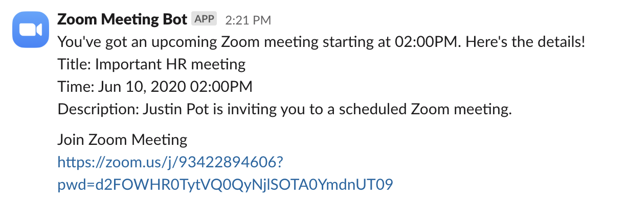 Zoom Meeting Bot in action