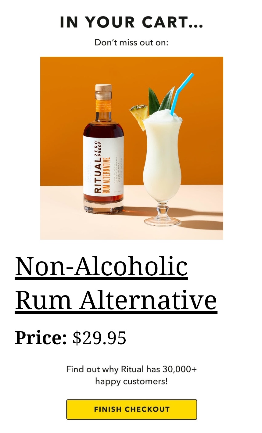 A drip marketing email from Ritual