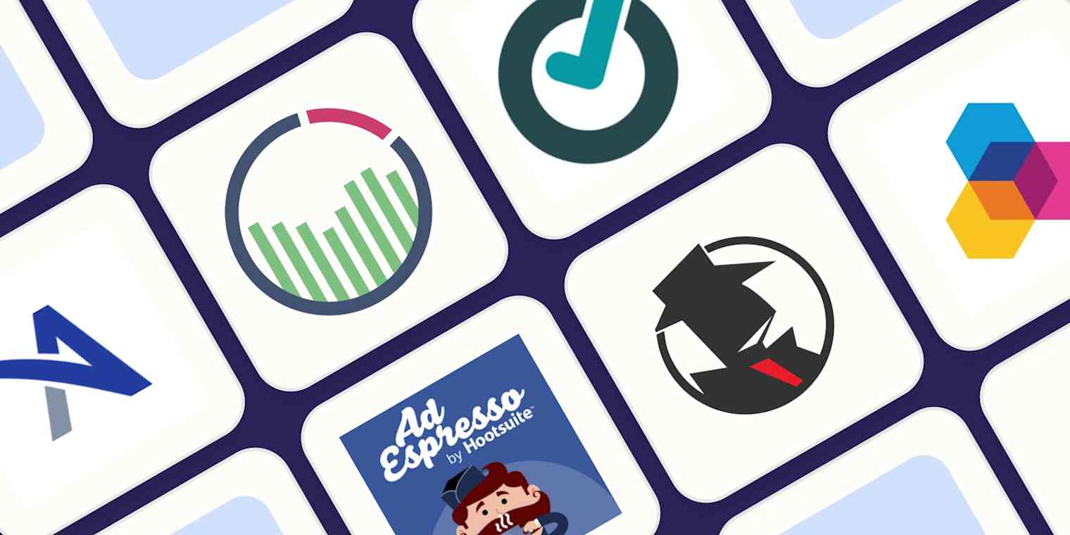 Hero image with the logos of the best pay-per-click tools