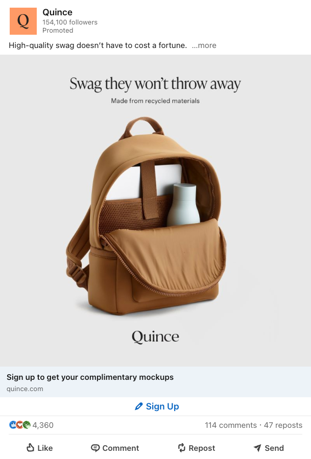 Screenshot of a LinkedIn Single Image Ad