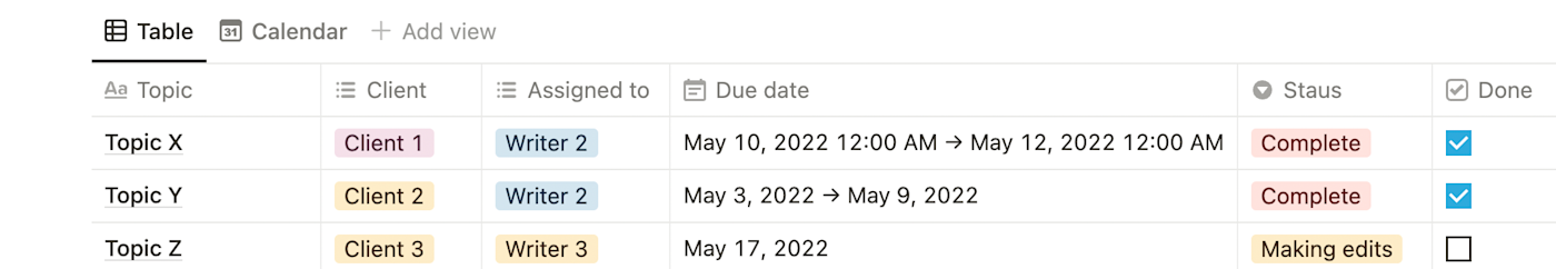 Adding a beginning and end date to a database in Notion