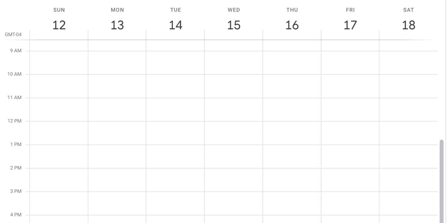 A hero image with an image of an empty calendar
