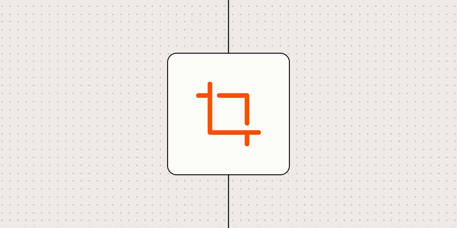 Crop icon against a beige, dotted background.