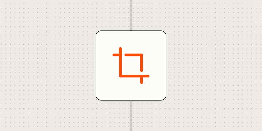 Crop icon against a beige, dotted background. 