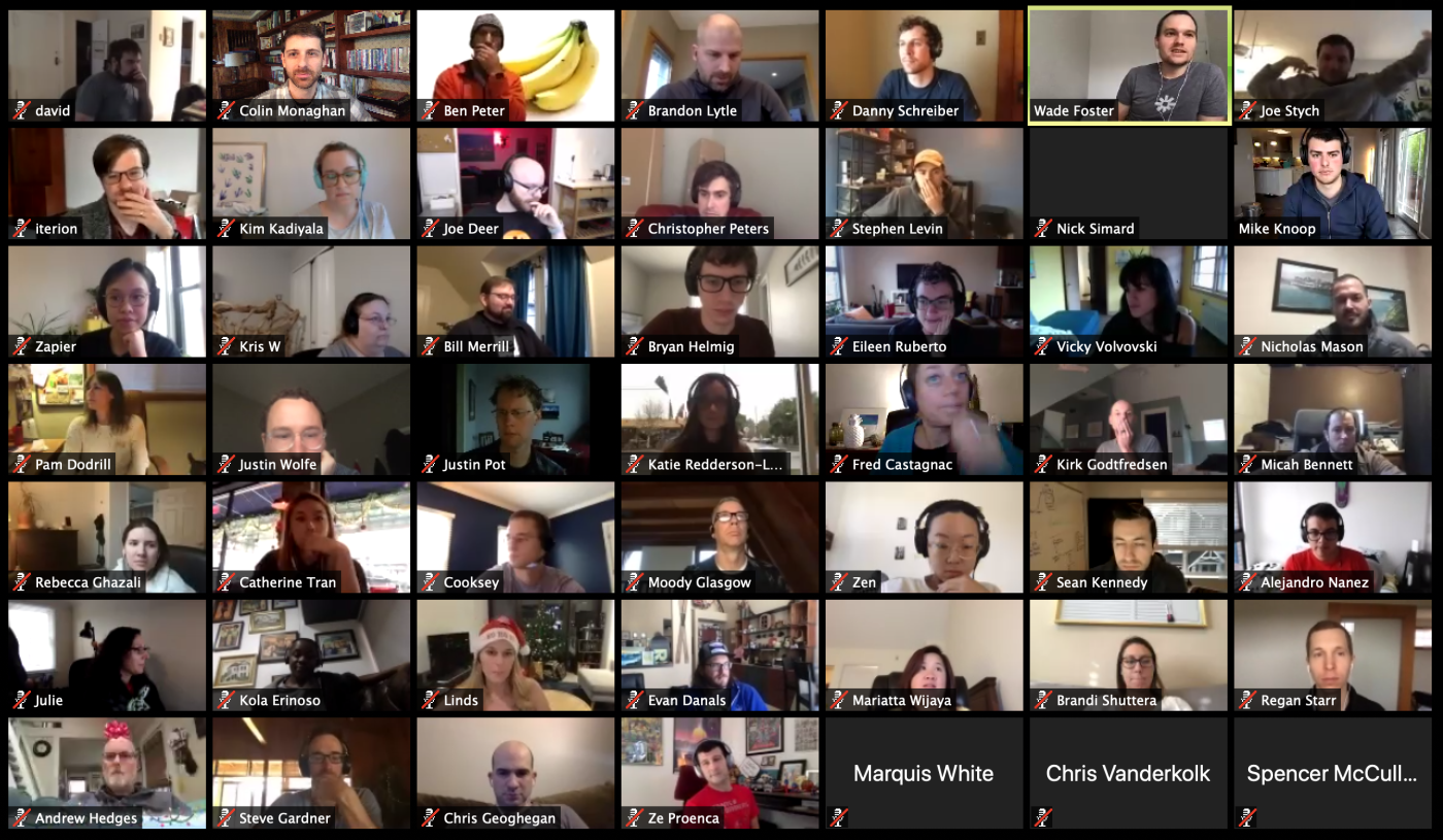 A screenshot of an all-hands meeting in Zoom