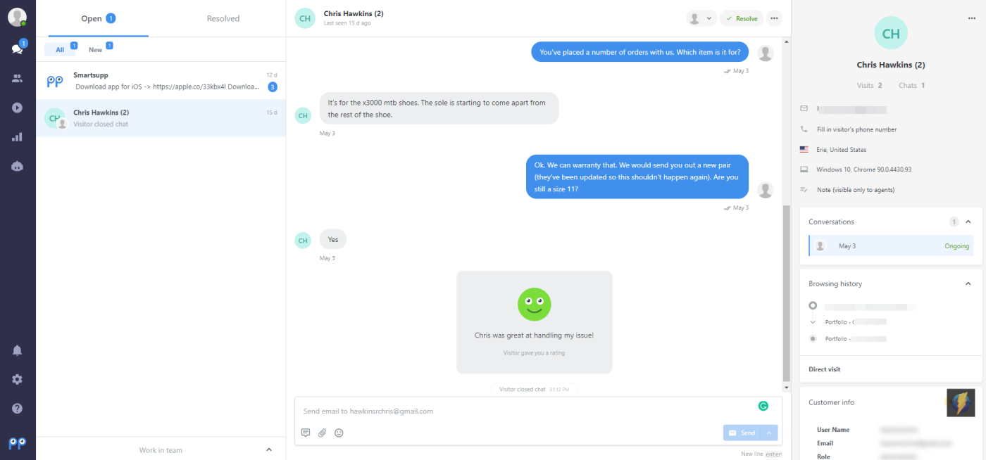 Live chat design examples