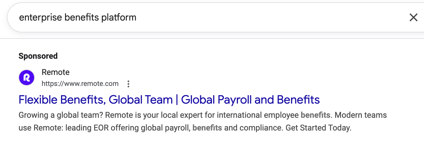 A Google Ad example from a dog daycare that talks about its low dog to staff ratio