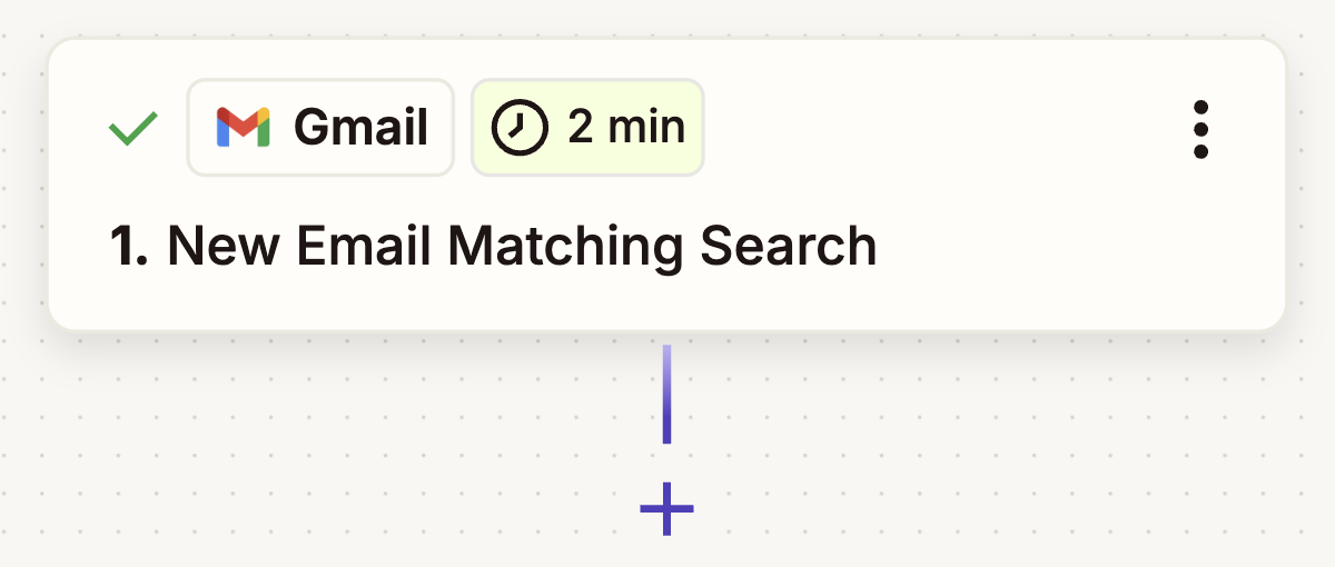 A trigger step from a deterministic AI workflow in Zapier