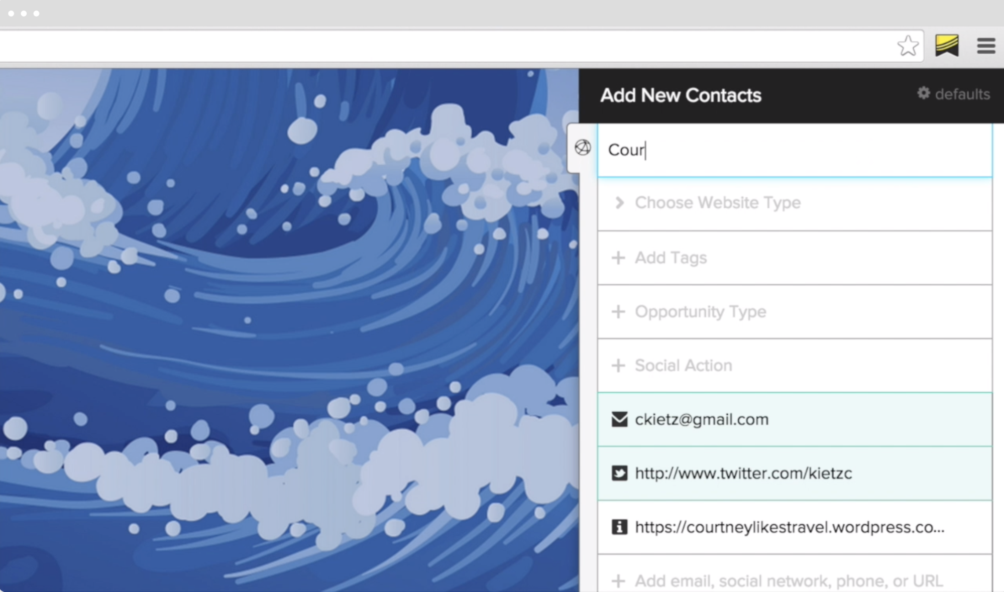 Screenshot of BuzzStream