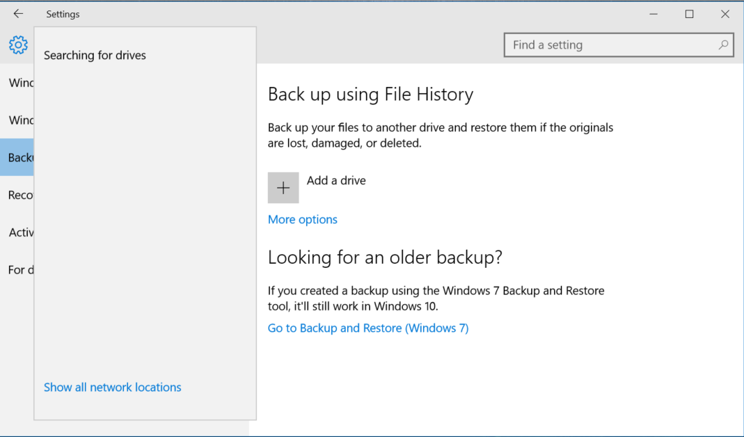 Windows File History Backup