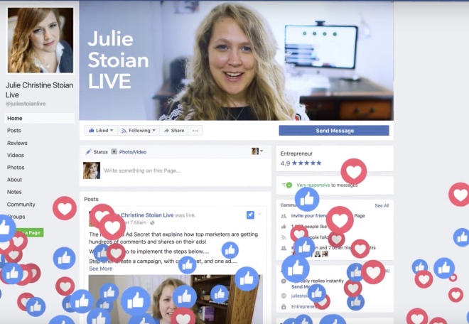 Julie during one of her live sessions on Facebook.
