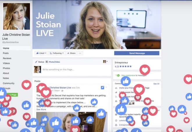 Julie during one of her live sessions on Facebook.