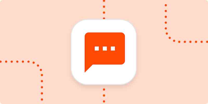automation-inspiration-00-sms-messaging An orange SMS message icon in a white box on a light orange background.
