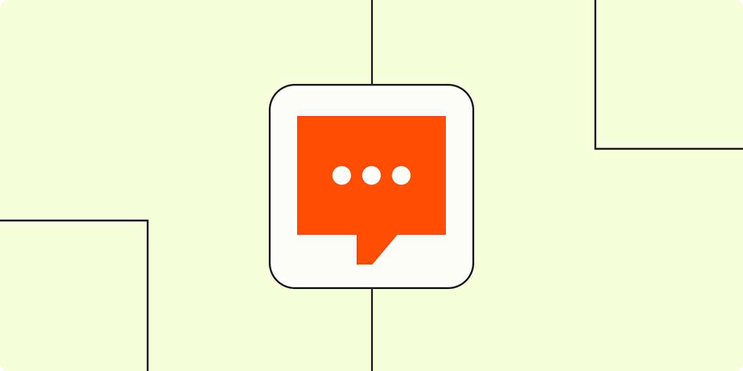 An orange SMS message icon in a white box on a light orange background.