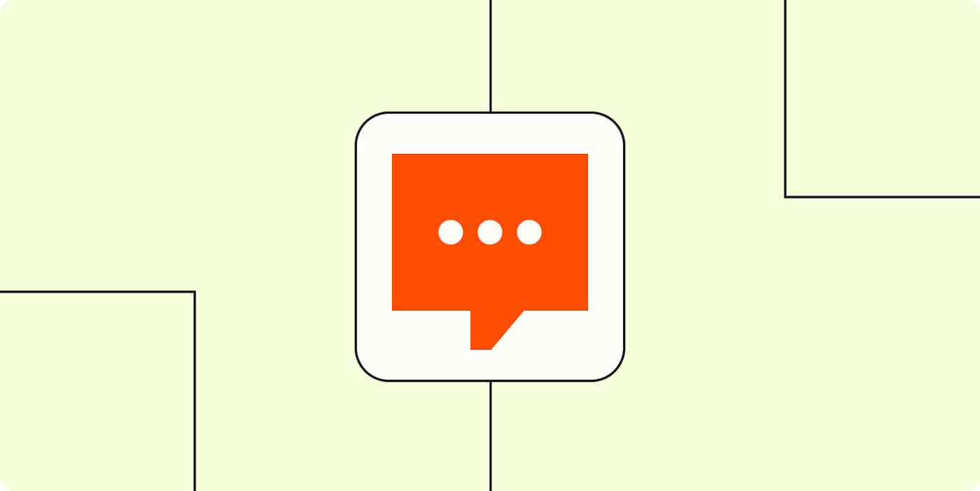 An orange SMS message icon in a white box on a light orange background.