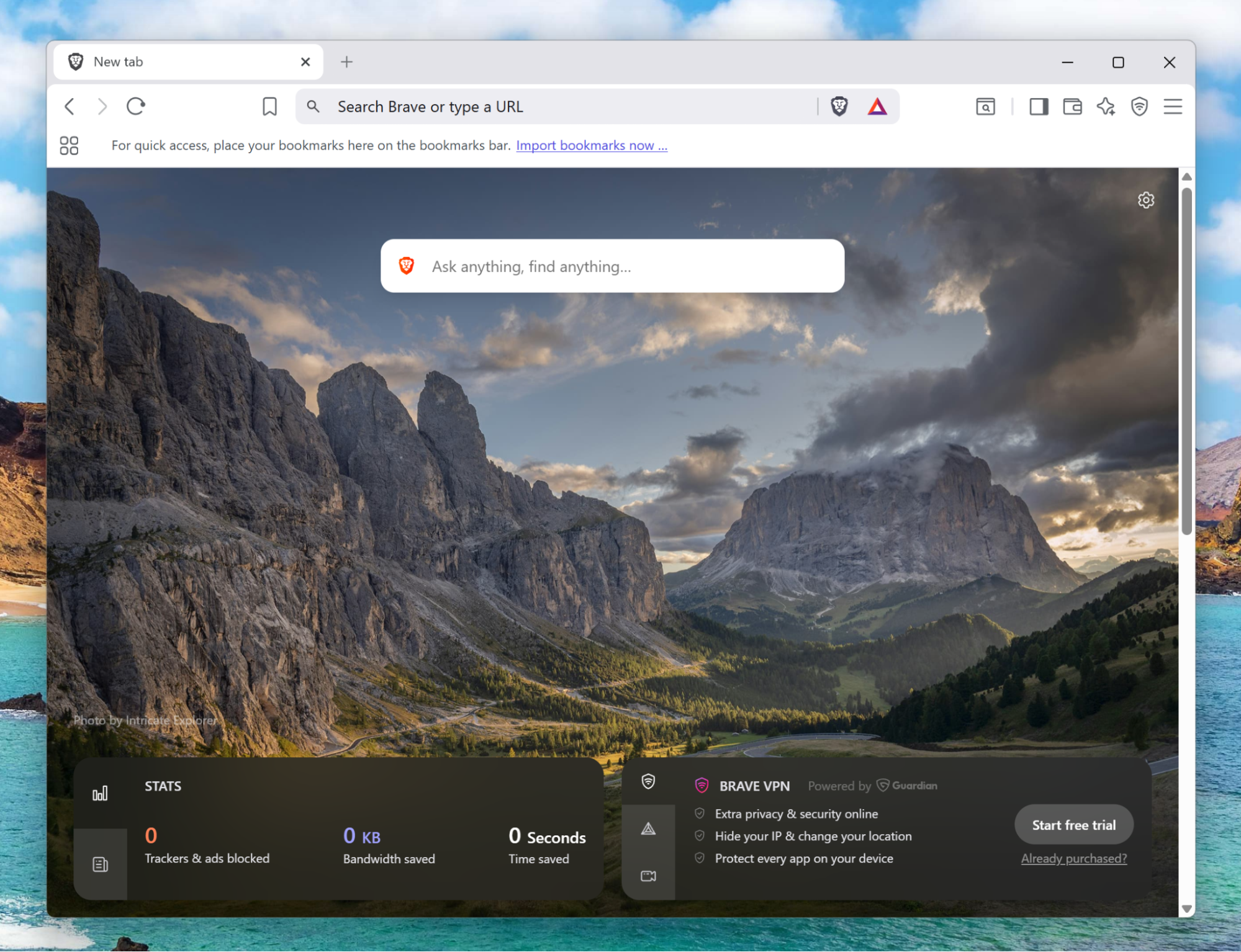 Brave, our pick for the best web browser for ad-free browsing