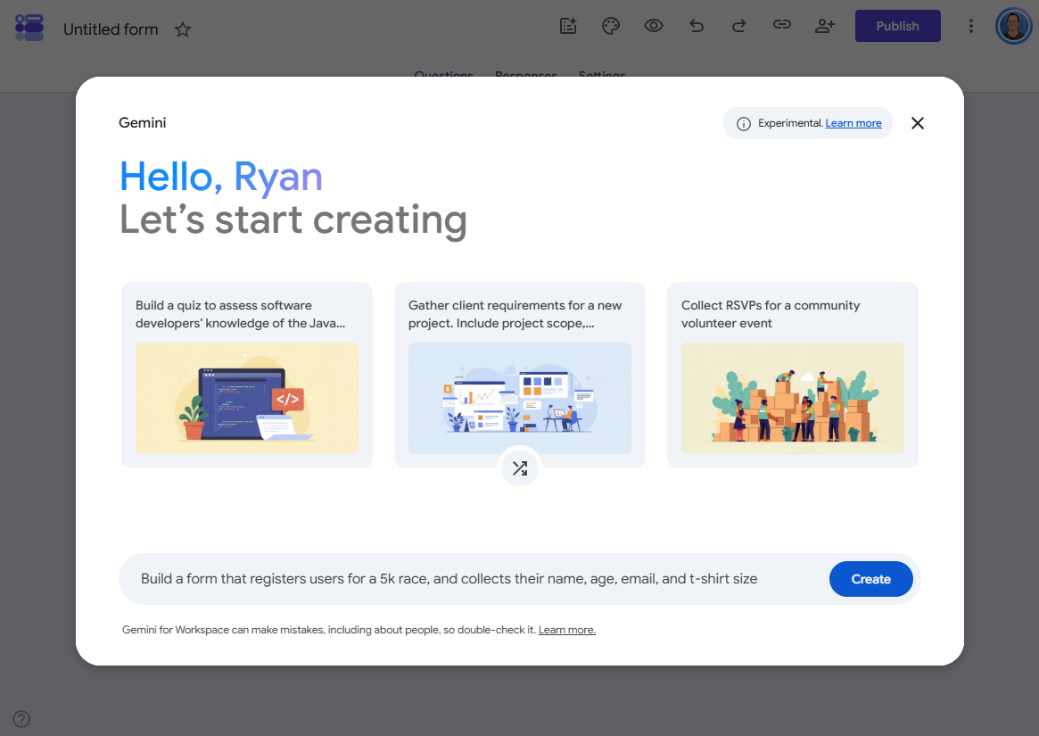 Gemini in Google Forms