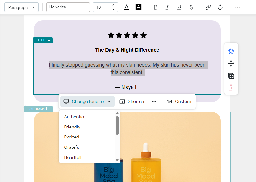 The generative AI assistant in Mailchimp