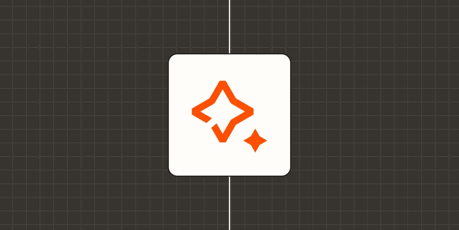 The AI by Zapier logo (two orange stars) against a lavender background.
