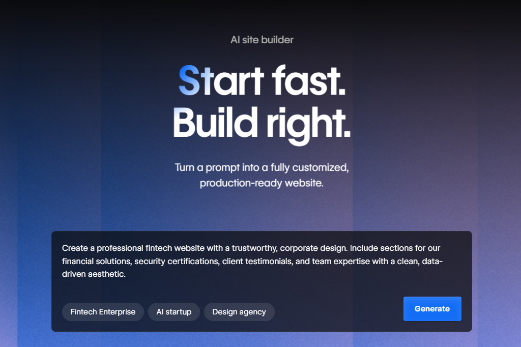 Webflow AI site builder