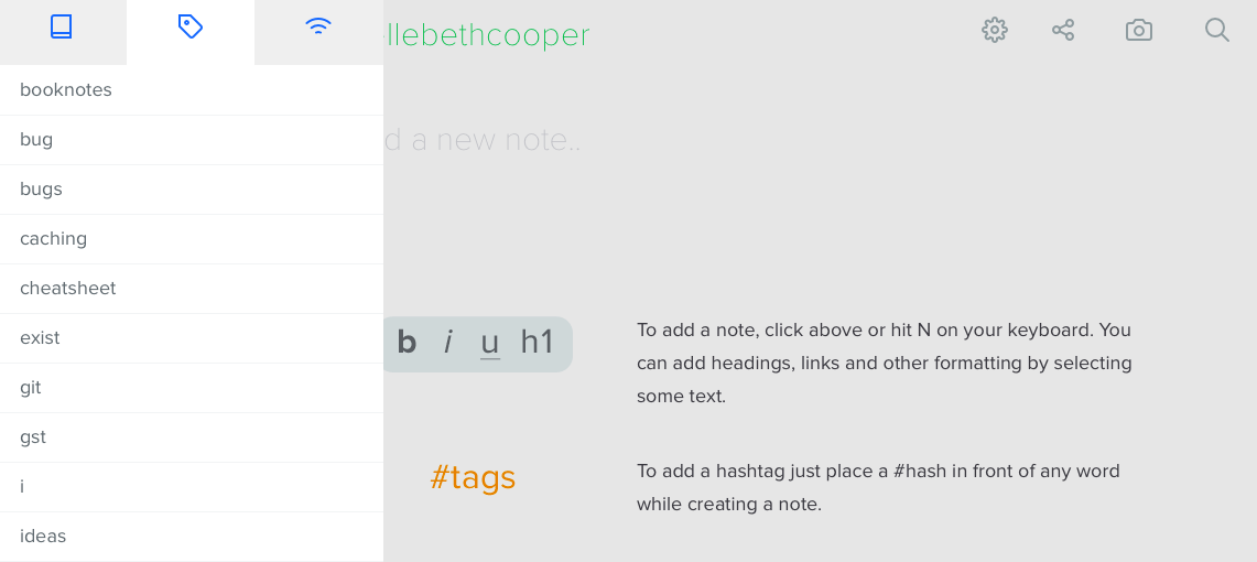 Tinynote tags