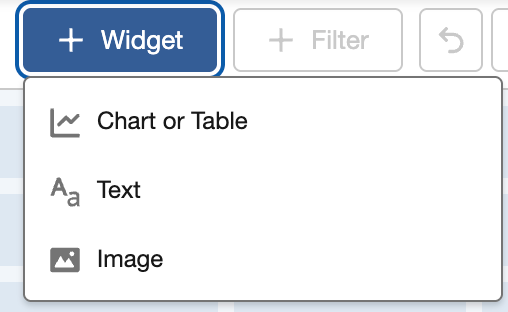 Adding a widget in a new Salesforce dashboard