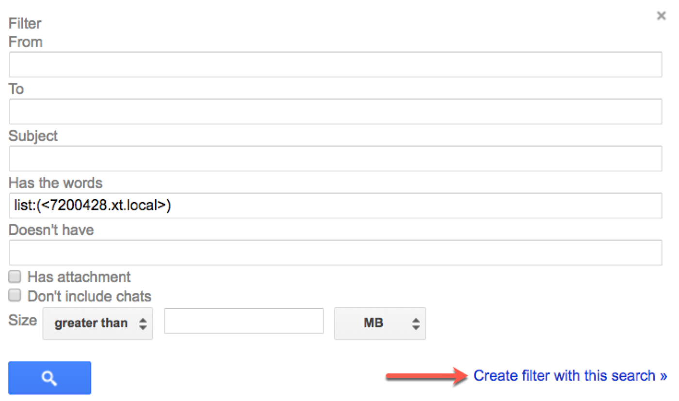Create filter with this search button
