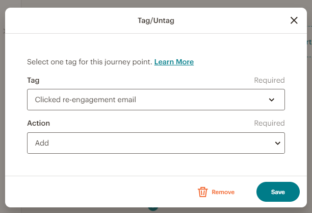 Adding tags to a Mailchimp automate email campaign