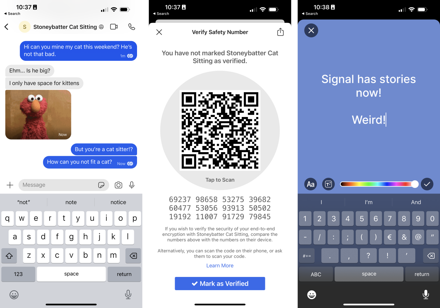 Signal, our pick for the best secure messaging app