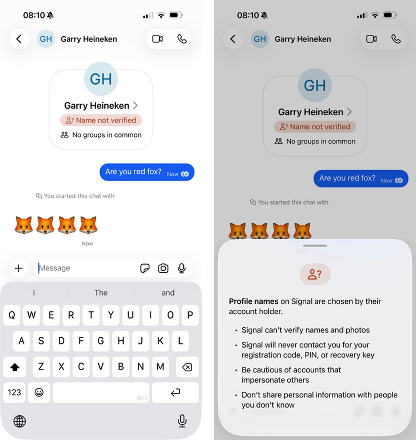 Signal, our pick for the best secure messaging app