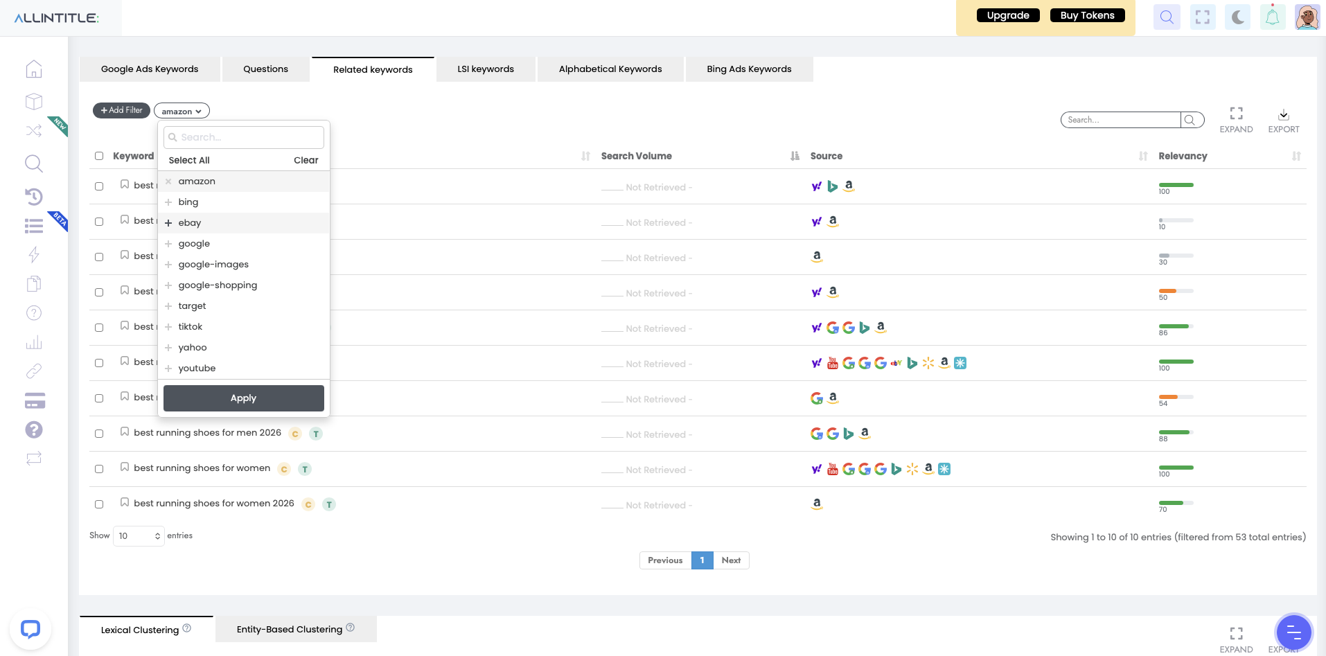 Allintitle, our pick for the best free keyword research tool for ad hoc needs beyond Google search