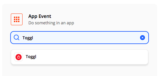 App event: Toggl