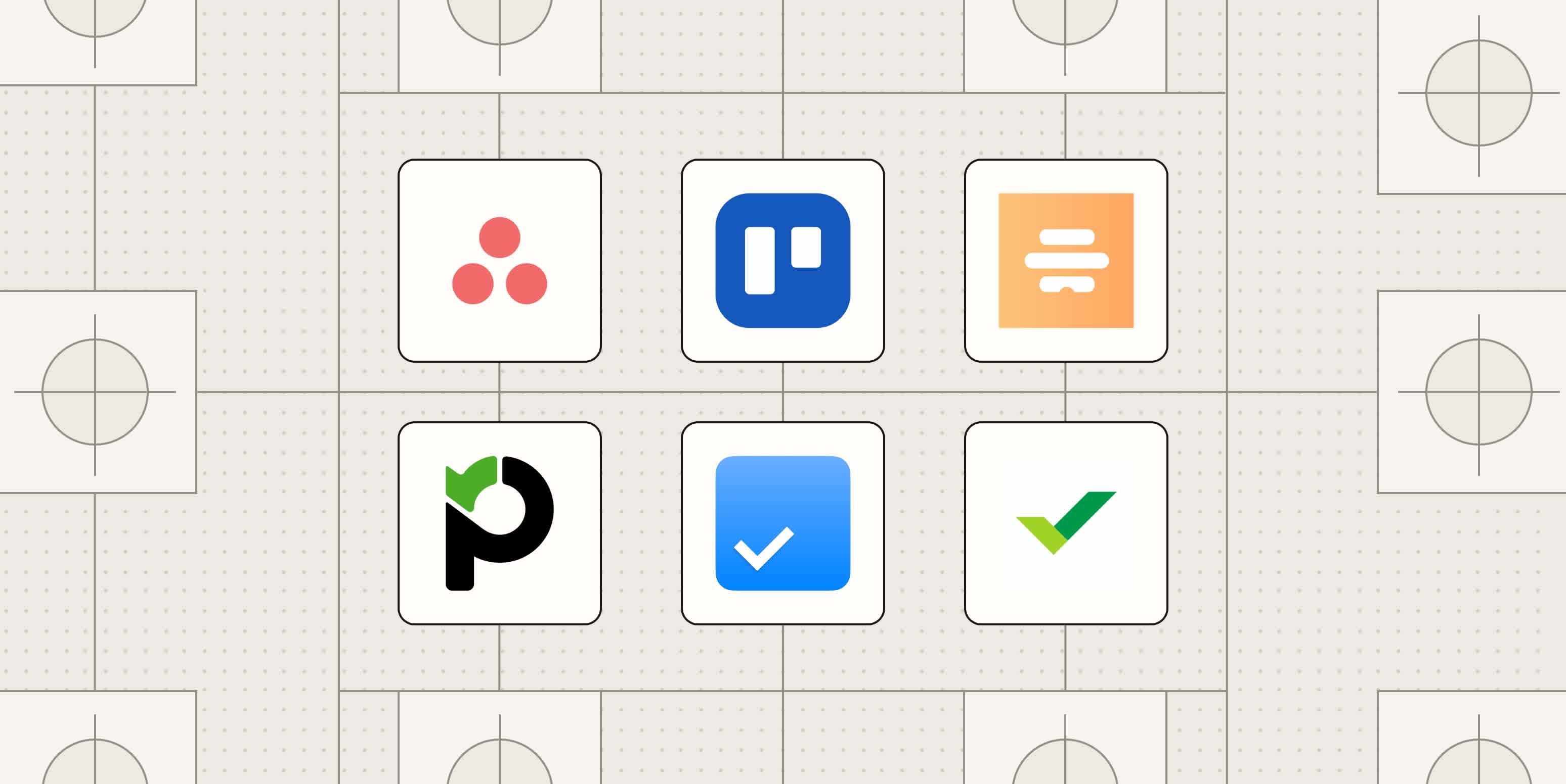 A hero image with the logos of the best project management software for small business