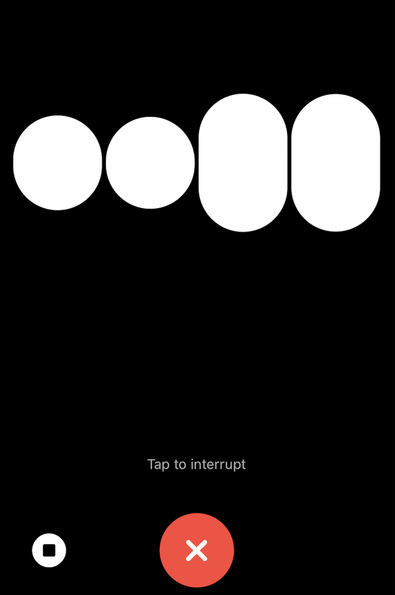 Example of a voice conversation with ChatGPT with three ways to interrupt ChatGPT's audio response.