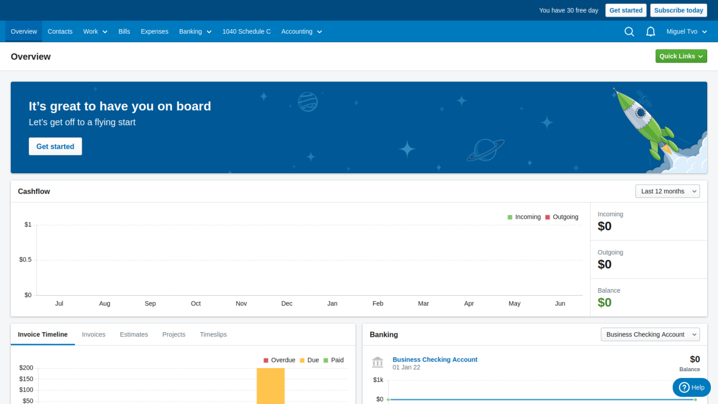 FreeAgent, our pick for the best self-employed accounting software for analytics