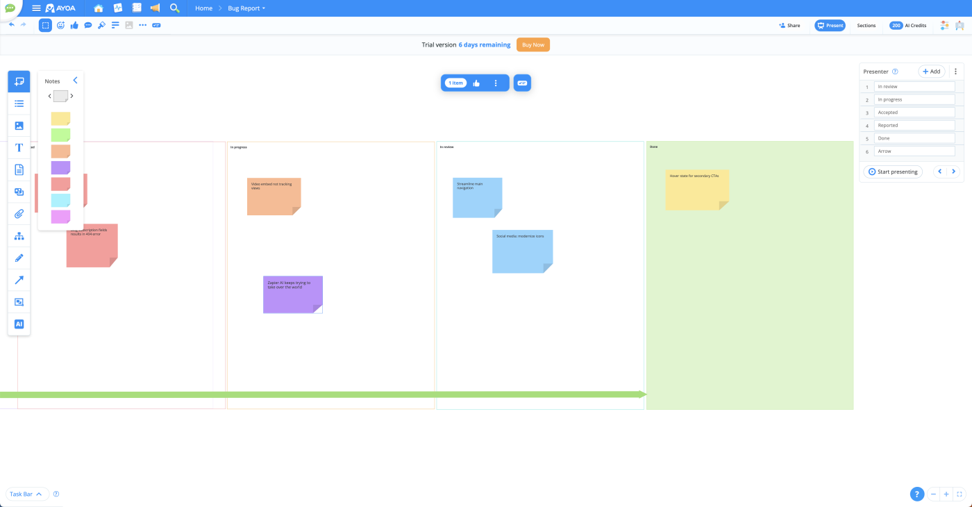 Ayoa Ultimate, our pick for the best online whiteboard for brainstorming