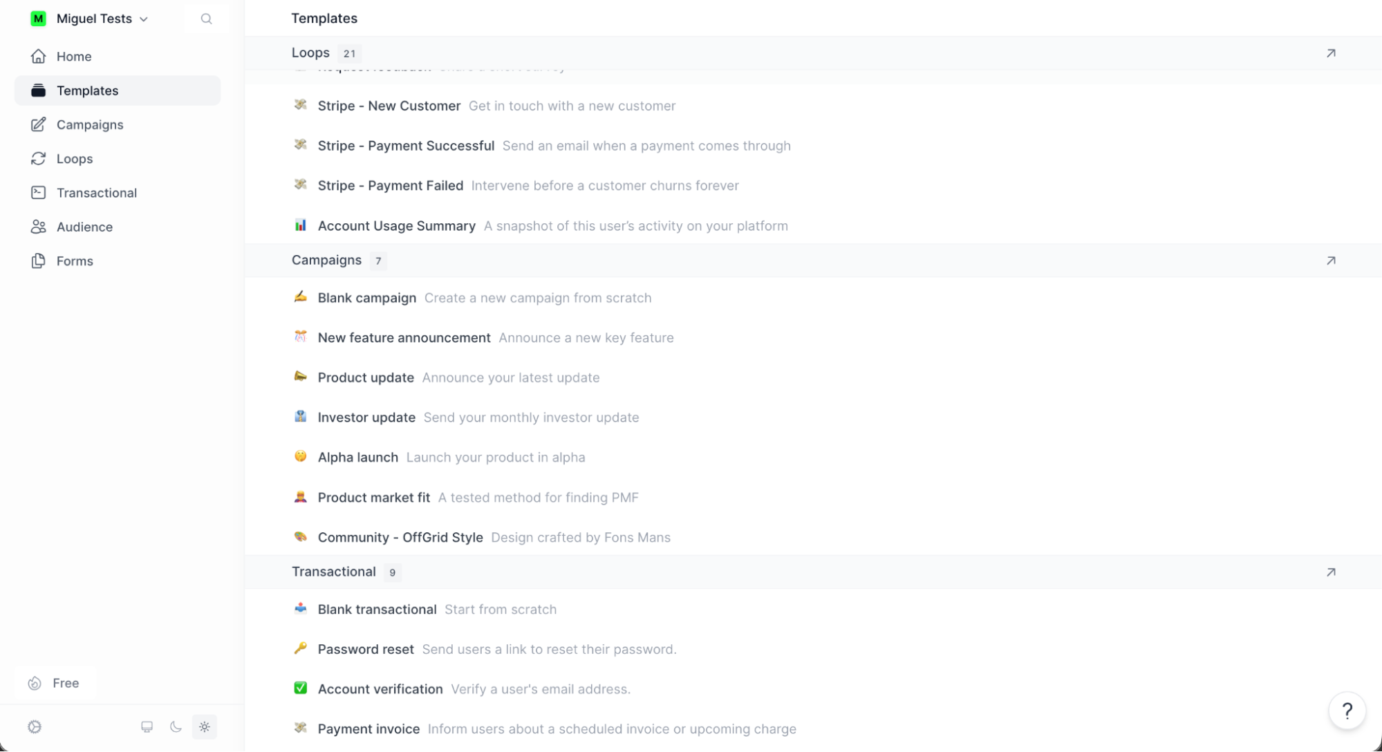 Loops, our pick for the best drip email software for product, transactional, and drip email marketing all-in-one