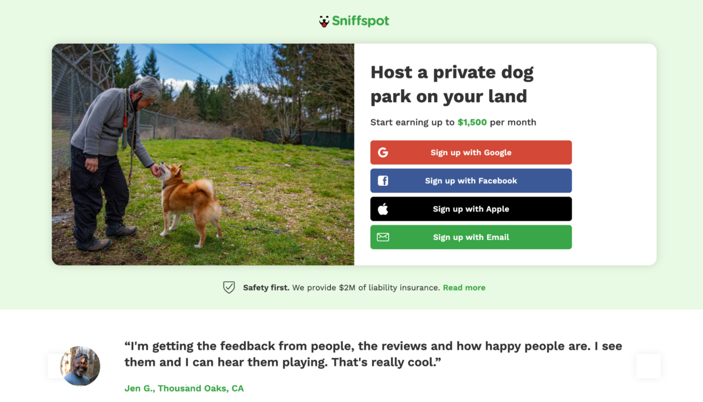 Sniffspot website