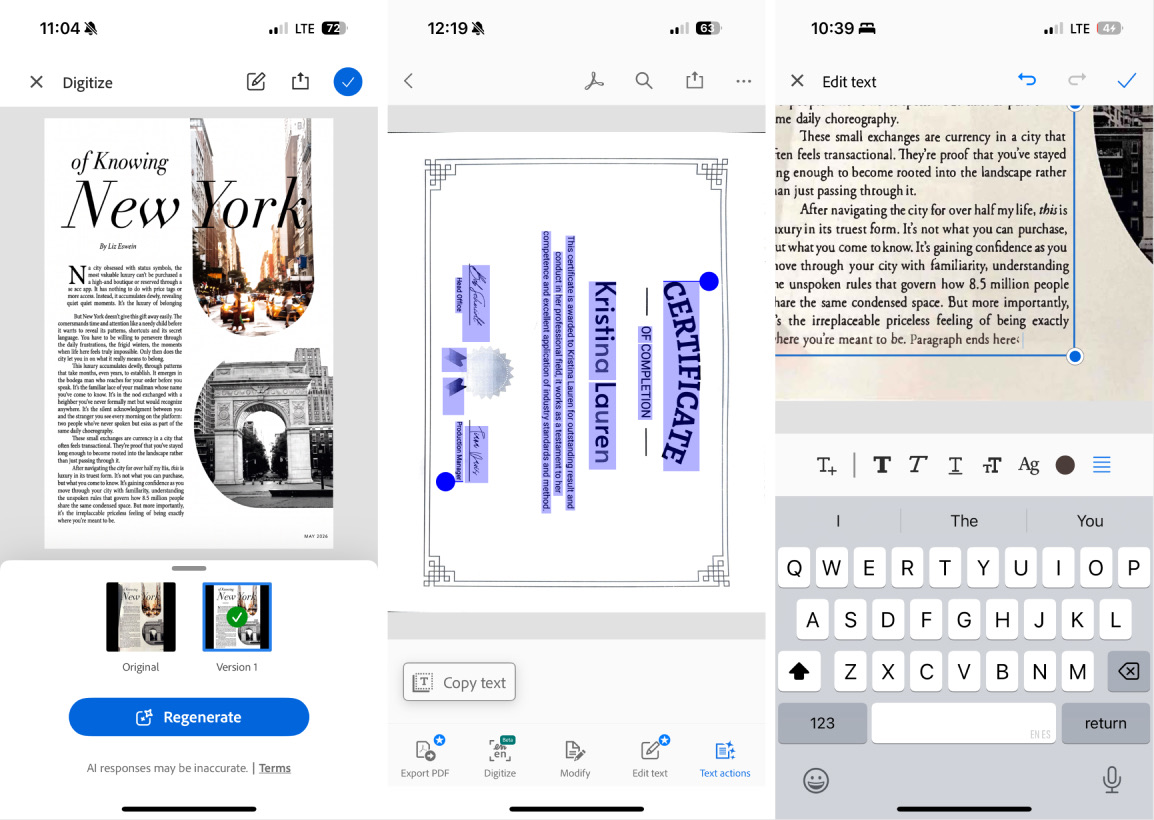 Adobe Scan, our pick for the best free OCR software