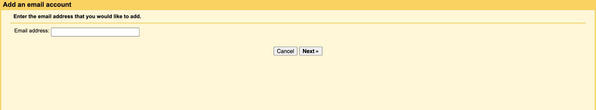 Entering the email address