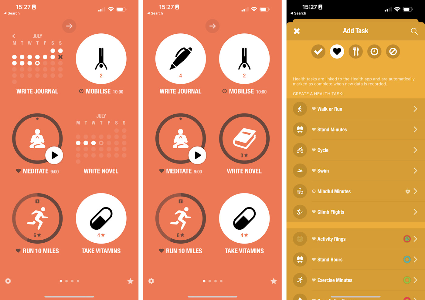 Streaks, our pick for the best habit tracker for iPhone users.