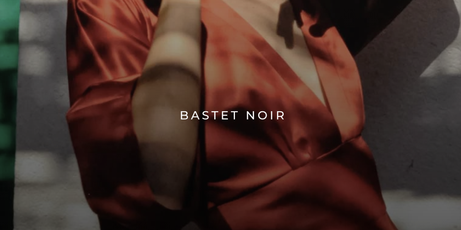Hero image with a screenshot from the Bastet Noir website